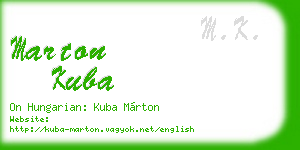 marton kuba business card
